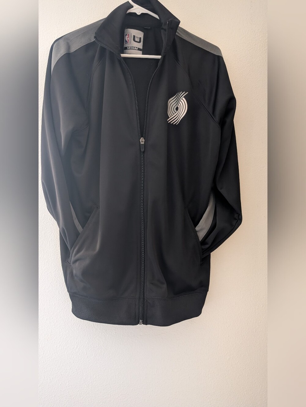 NBA Portland Trail Blazers Black Full-Zip Performance Jacket with Gray Accents